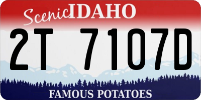 ID license plate 2T7107D