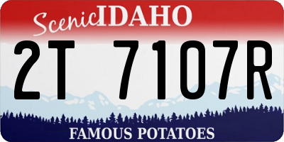 ID license plate 2T7107R