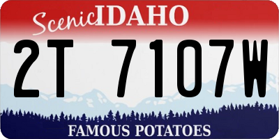ID license plate 2T7107W