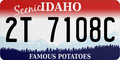 ID license plate 2T7108C