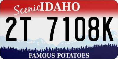 ID license plate 2T7108K
