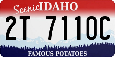 ID license plate 2T7110C