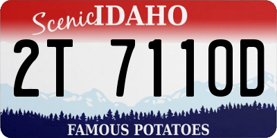 ID license plate 2T7110D