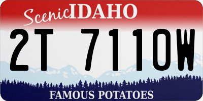 ID license plate 2T7110W