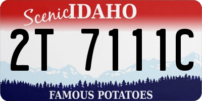ID license plate 2T7111C