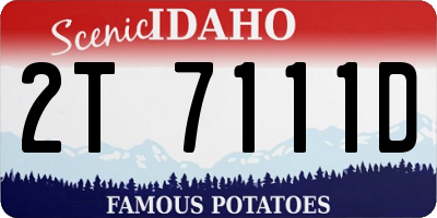 ID license plate 2T7111D
