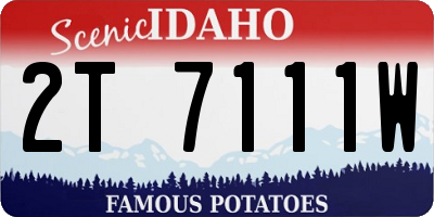 ID license plate 2T7111W