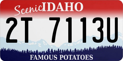 ID license plate 2T7113U