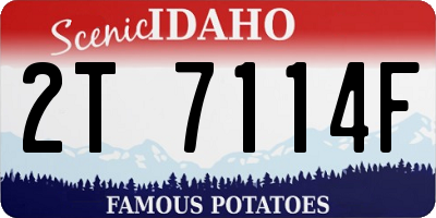 ID license plate 2T7114F