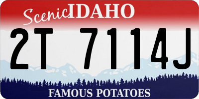 ID license plate 2T7114J