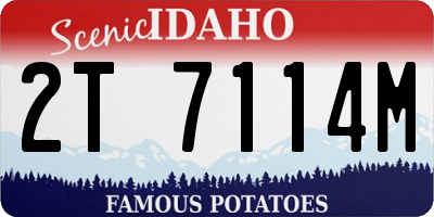 ID license plate 2T7114M