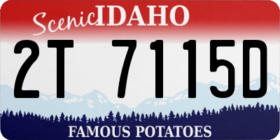 ID license plate 2T7115D
