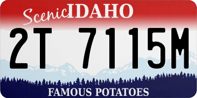 ID license plate 2T7115M