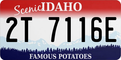 ID license plate 2T7116E