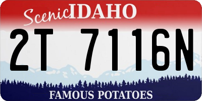 ID license plate 2T7116N