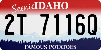 ID license plate 2T7116Q