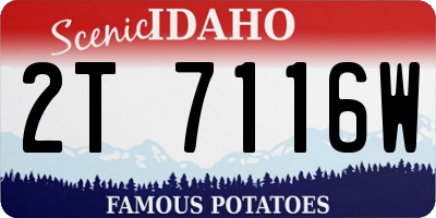 ID license plate 2T7116W