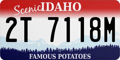 ID license plate 2T7118M