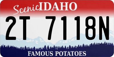 ID license plate 2T7118N
