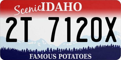 ID license plate 2T7120X
