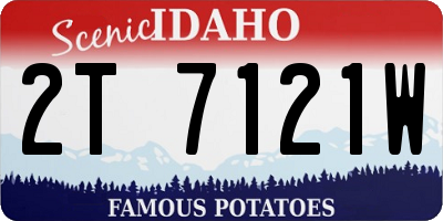ID license plate 2T7121W