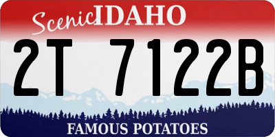 ID license plate 2T7122B