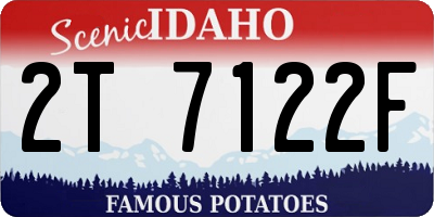 ID license plate 2T7122F