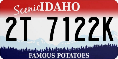 ID license plate 2T7122K