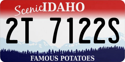 ID license plate 2T7122S