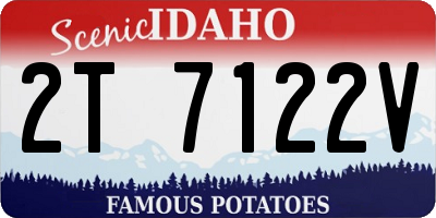 ID license plate 2T7122V