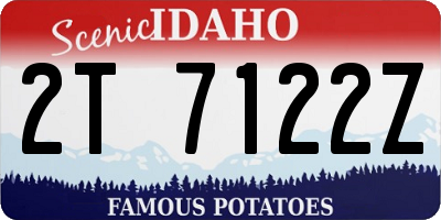 ID license plate 2T7122Z