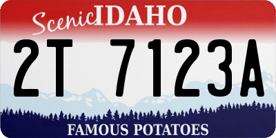 ID license plate 2T7123A