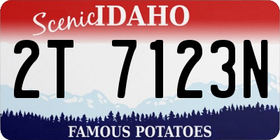 ID license plate 2T7123N