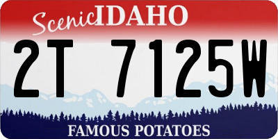 ID license plate 2T7125W