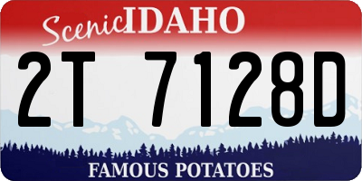 ID license plate 2T7128D
