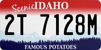 ID license plate 2T7128M