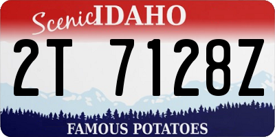 ID license plate 2T7128Z