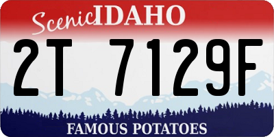 ID license plate 2T7129F