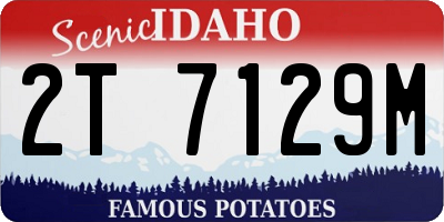 ID license plate 2T7129M