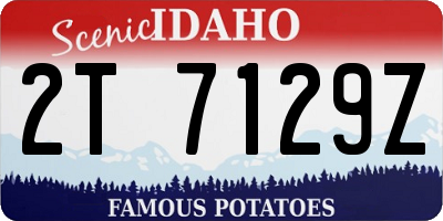 ID license plate 2T7129Z