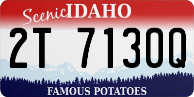 ID license plate 2T7130Q