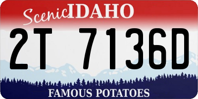 ID license plate 2T7136D