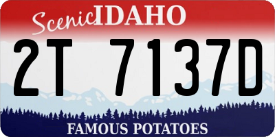 ID license plate 2T7137D