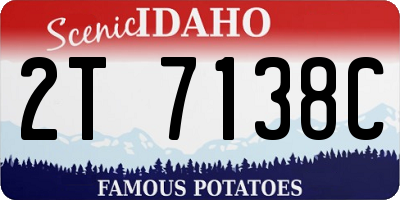 ID license plate 2T7138C