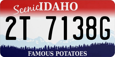 ID license plate 2T7138G