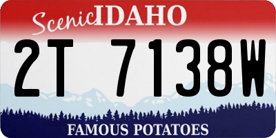 ID license plate 2T7138W