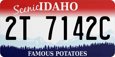 ID license plate 2T7142C