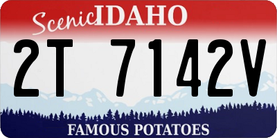 ID license plate 2T7142V