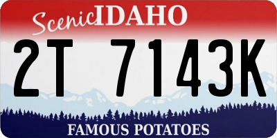 ID license plate 2T7143K