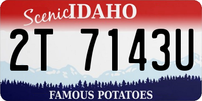 ID license plate 2T7143U